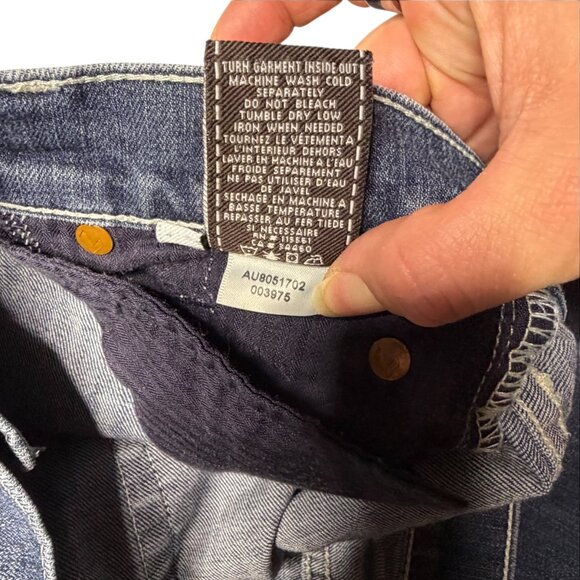 7FAM JOSEFINA SKINNY BOYFRIEND CROP 28 MEDIUM INDIGO - Picture 7 of 7